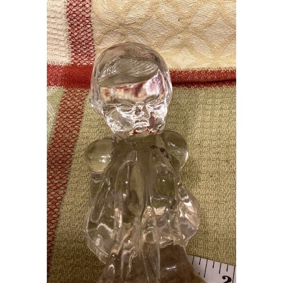 L.E. Smith Art Glass "Goose Girl " 6” Clear Figurine Decoration - Picture 10 of 10